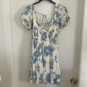 American Eagle Outfitters Blue and White Floral Mini Dress